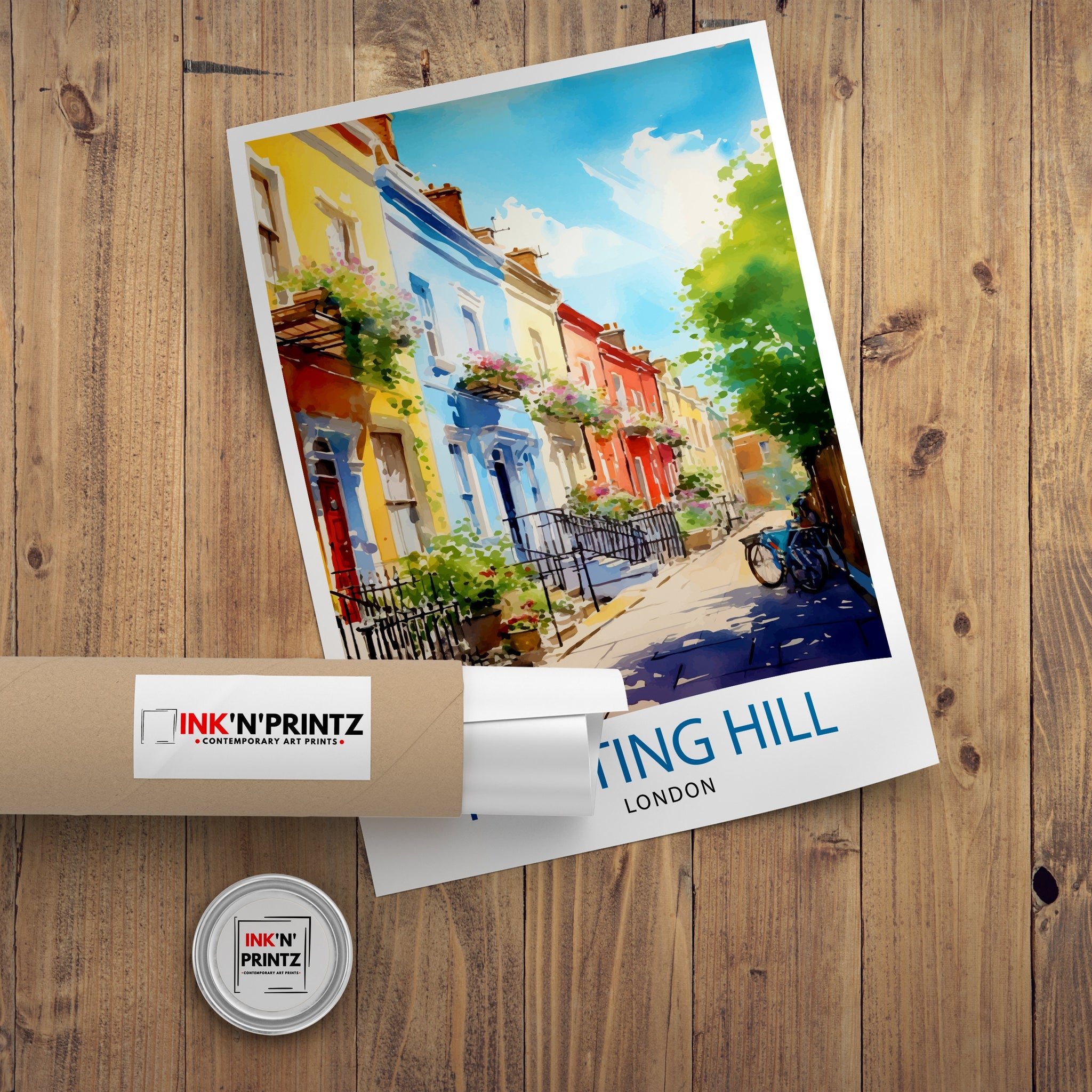 Notting Hill London Travel Print Notting Hill Wall Decor Notting Hill Poster London Travel Prints Notting Hill Art Print Notting Hill