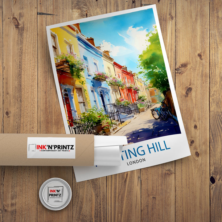 Notting Hill London Travel Poster Notting Hill