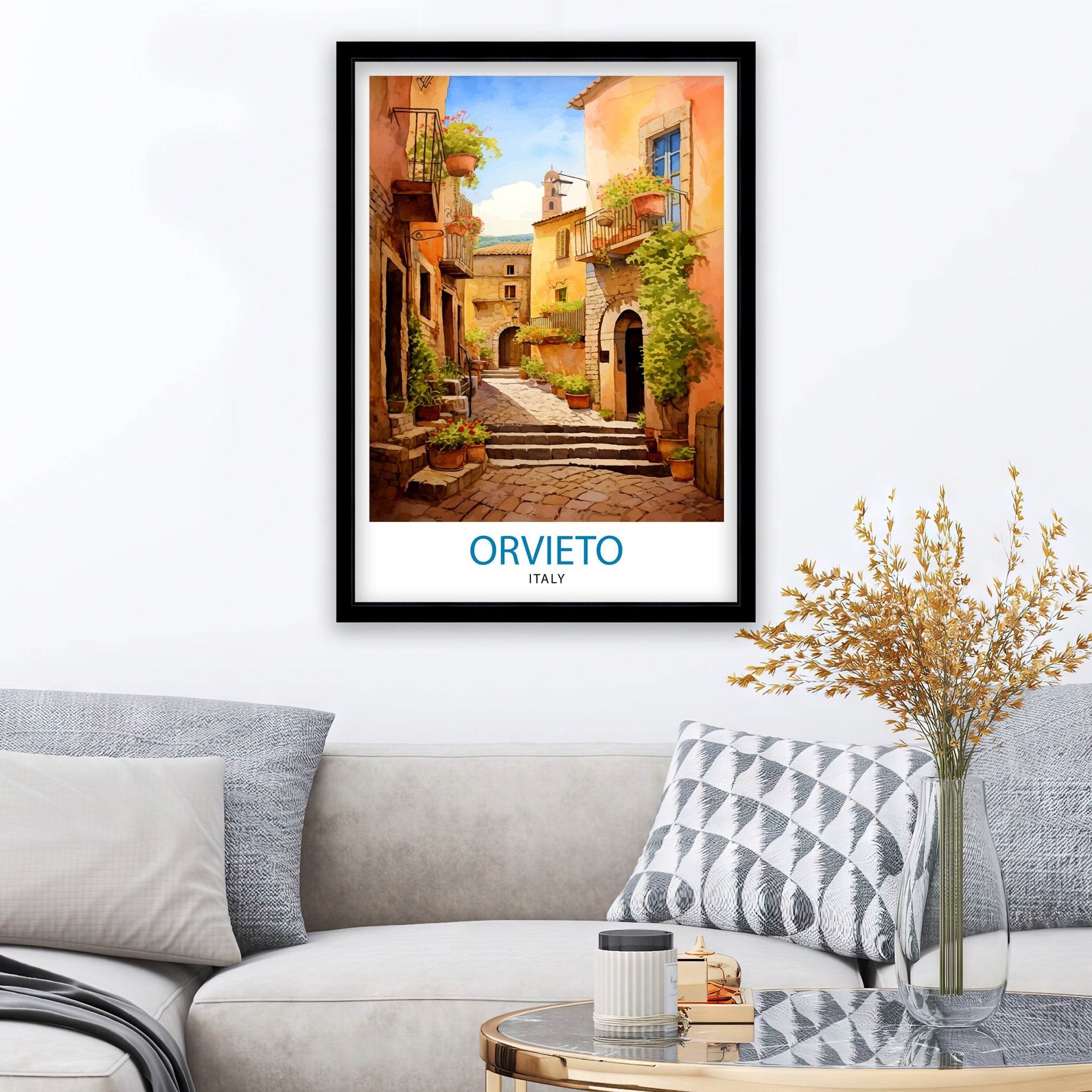 Orvieto Italy Travel Print Orvieto Wall Decor Orvieto Poster Italy Travel Prints Orvieto Art Print Orvieto Illustration Orvieto