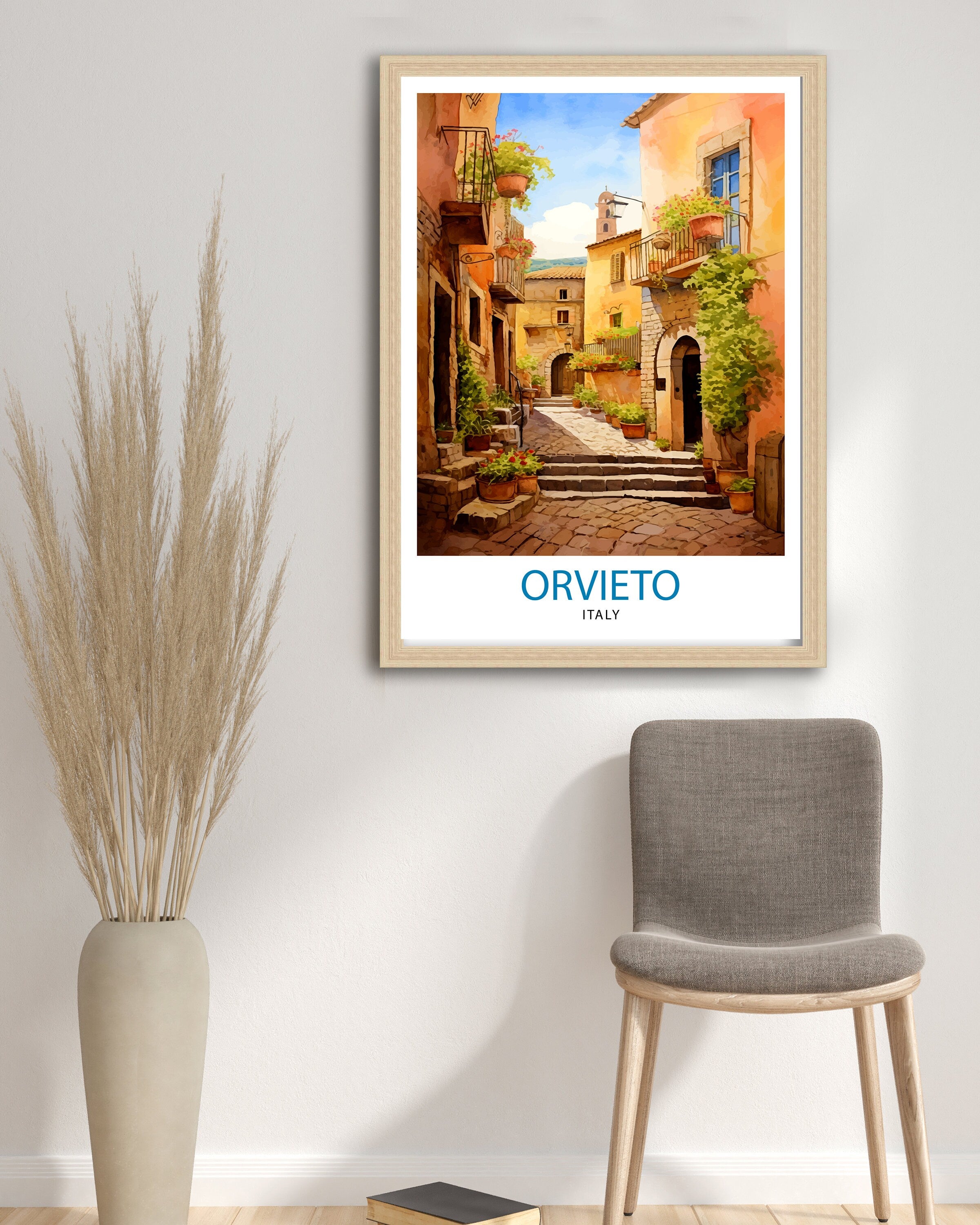 Orvieto Italy Travel Print Orvieto Wall Decor Orvieto Poster Italy Travel Prints Orvieto Art Print Orvieto Illustration Orvieto