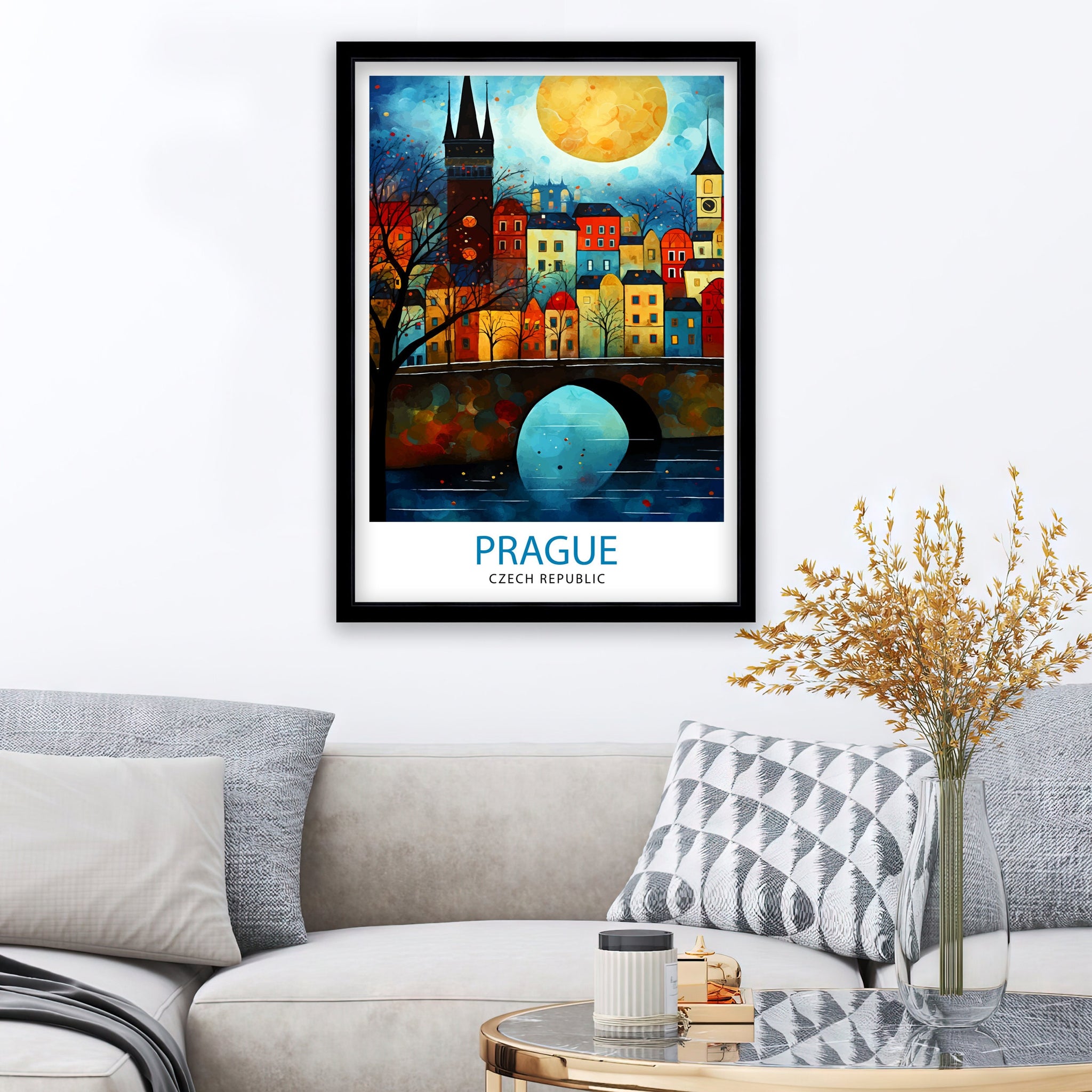 Prague Czech Republic Travel Print Prague Wall Decor Prague Poster Czech Republic Travel Prints Prague Art Print Prague Illustration