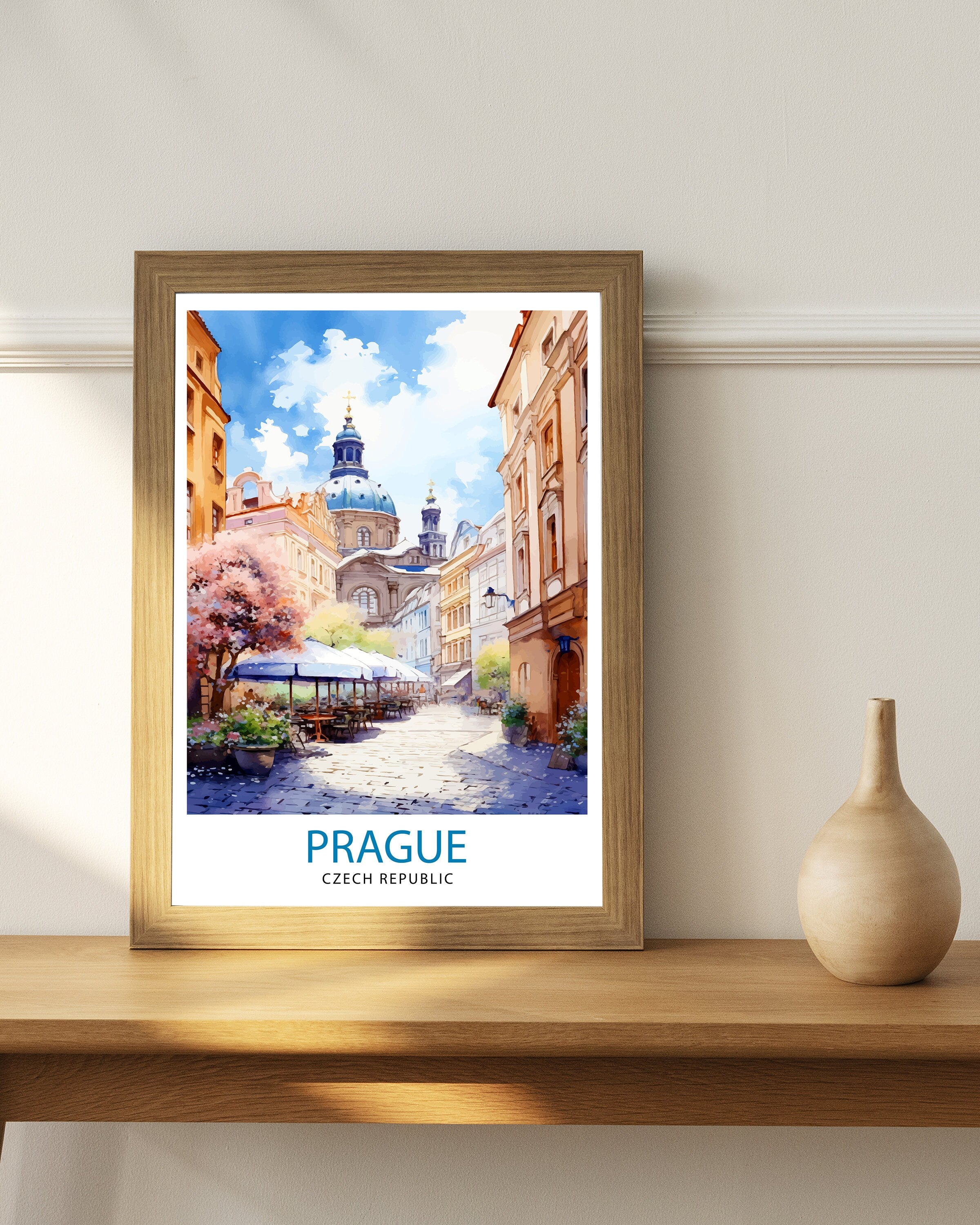 Prague Czech Republic Travel Print Prague Wall Decor Prague Poster Czech Republic Travel Prints Prague Art Print Prague Illustration