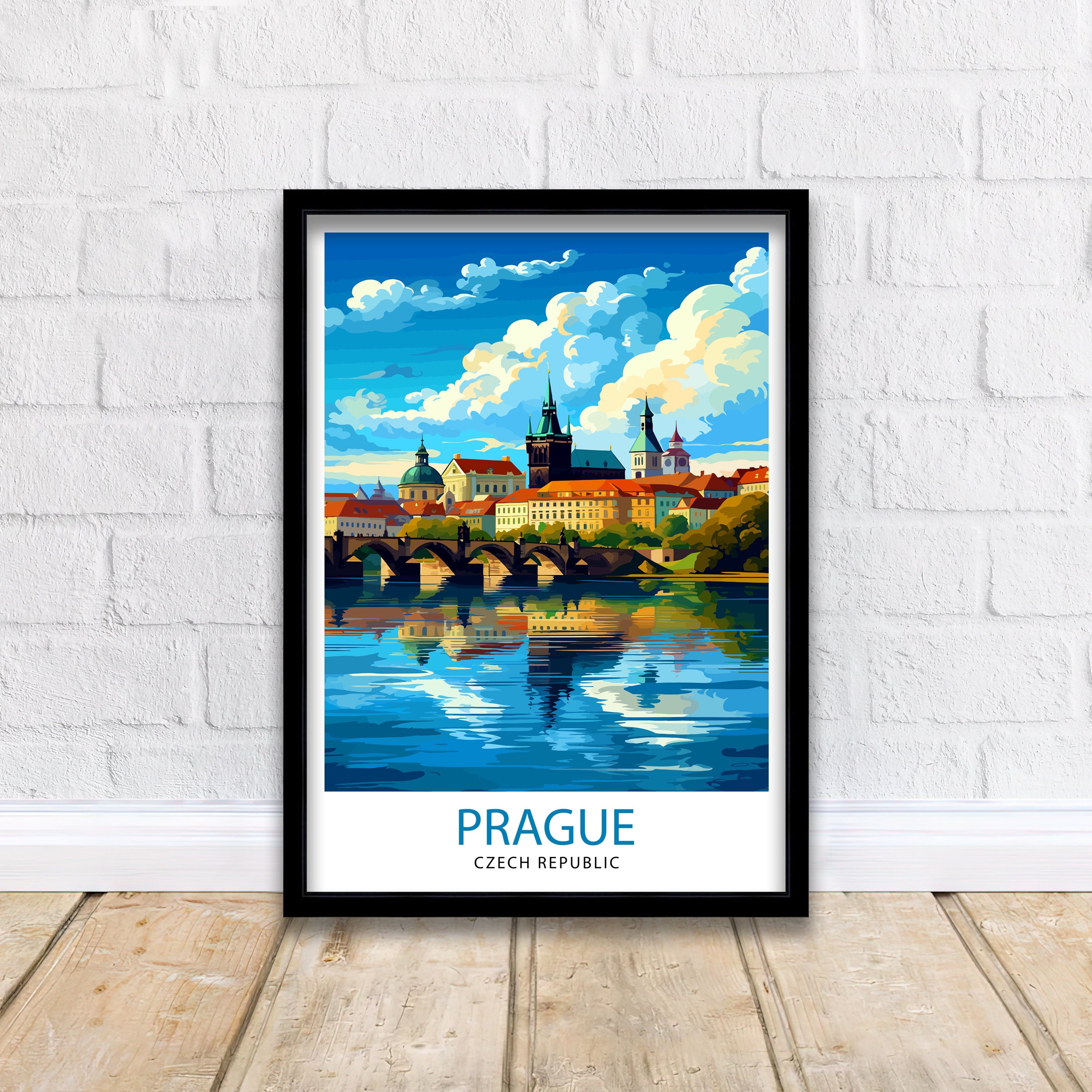 Prague Czech Republic Travel Print Prague Wall Decor Prague Poster Czech Republic Travel Prints Prague Art Print Prague Illustration