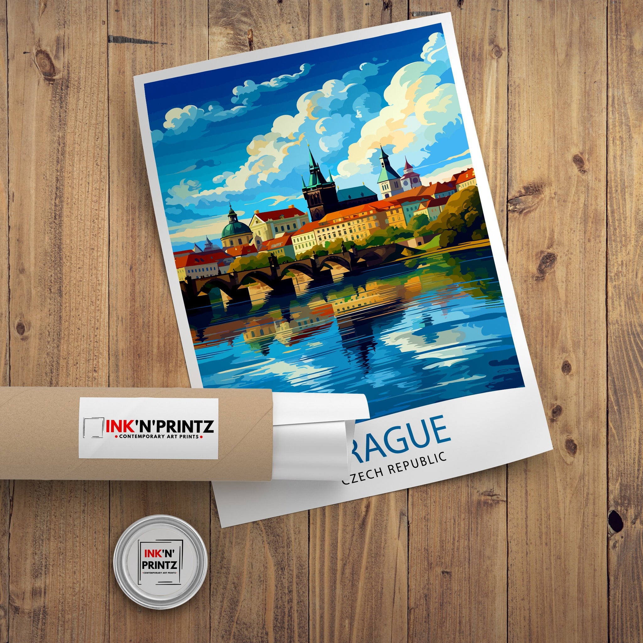 Prague Czech Republic Travel Print Prague Wall Decor Prague Poster Czech Republic Travel Prints Prague Art Print Prague Illustration