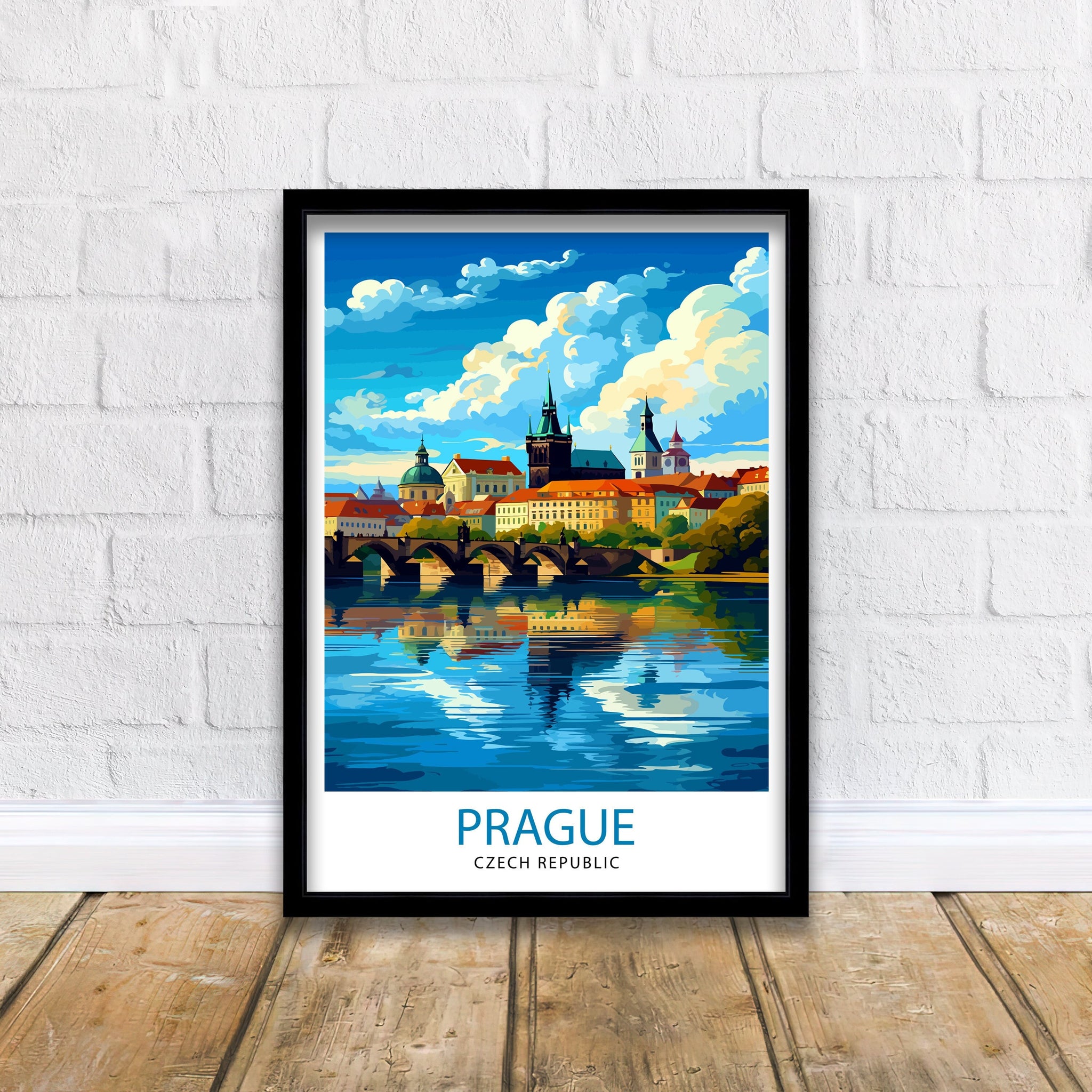 Prague Czech Republic Travel Print Prague Wall Decor Prague Poster Czech Republic Travel Prints Prague Art Print Prague Illustration