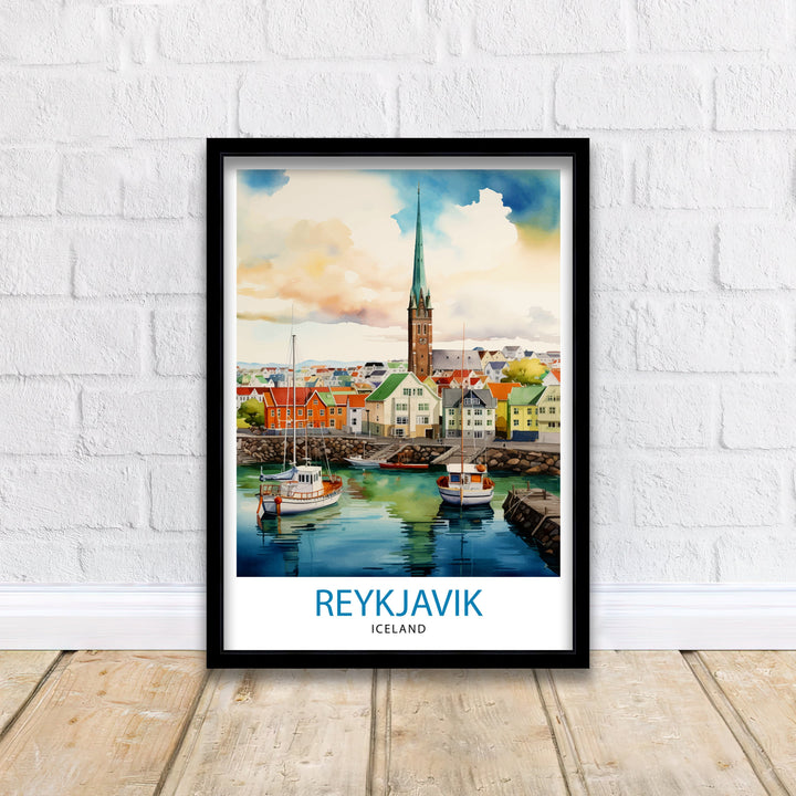 Reykjavik Iceland Travel Poster Reykjavik