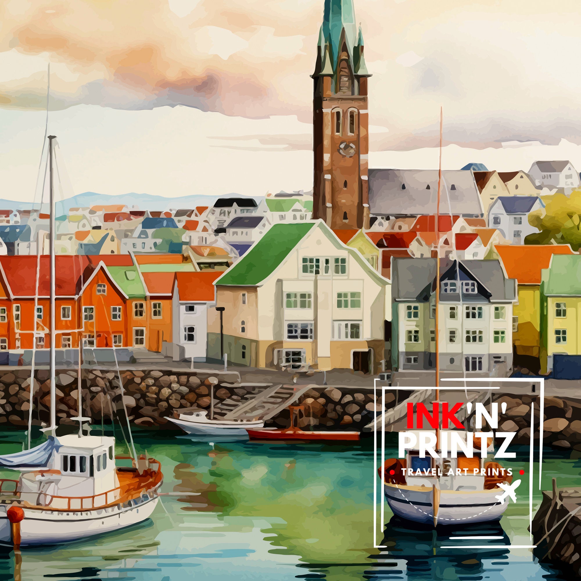 Reykjavik Iceland Travel Print Reykjavik Wall Decor Reykjavik Poster Iceland Travel Prints Reykjavik Art Print Reykjavik