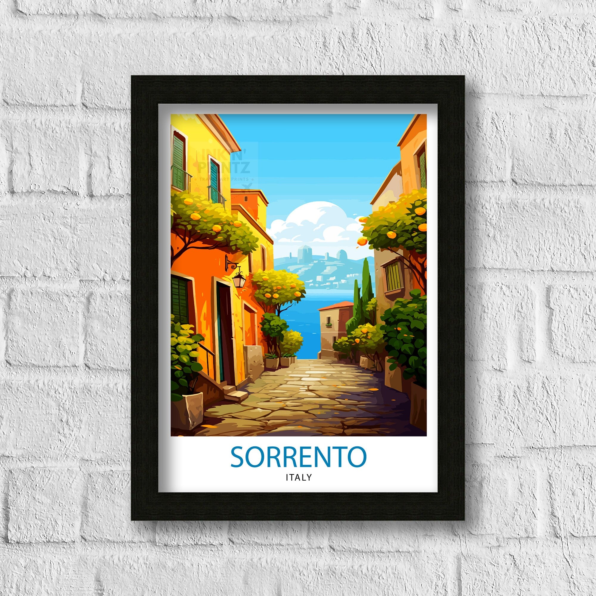Sorrento Italy Travel Print Sorrento Wall Decor - Sorrento Poster Italy Travel Prints Sorrento Art Print Sorrento Italy Illustration