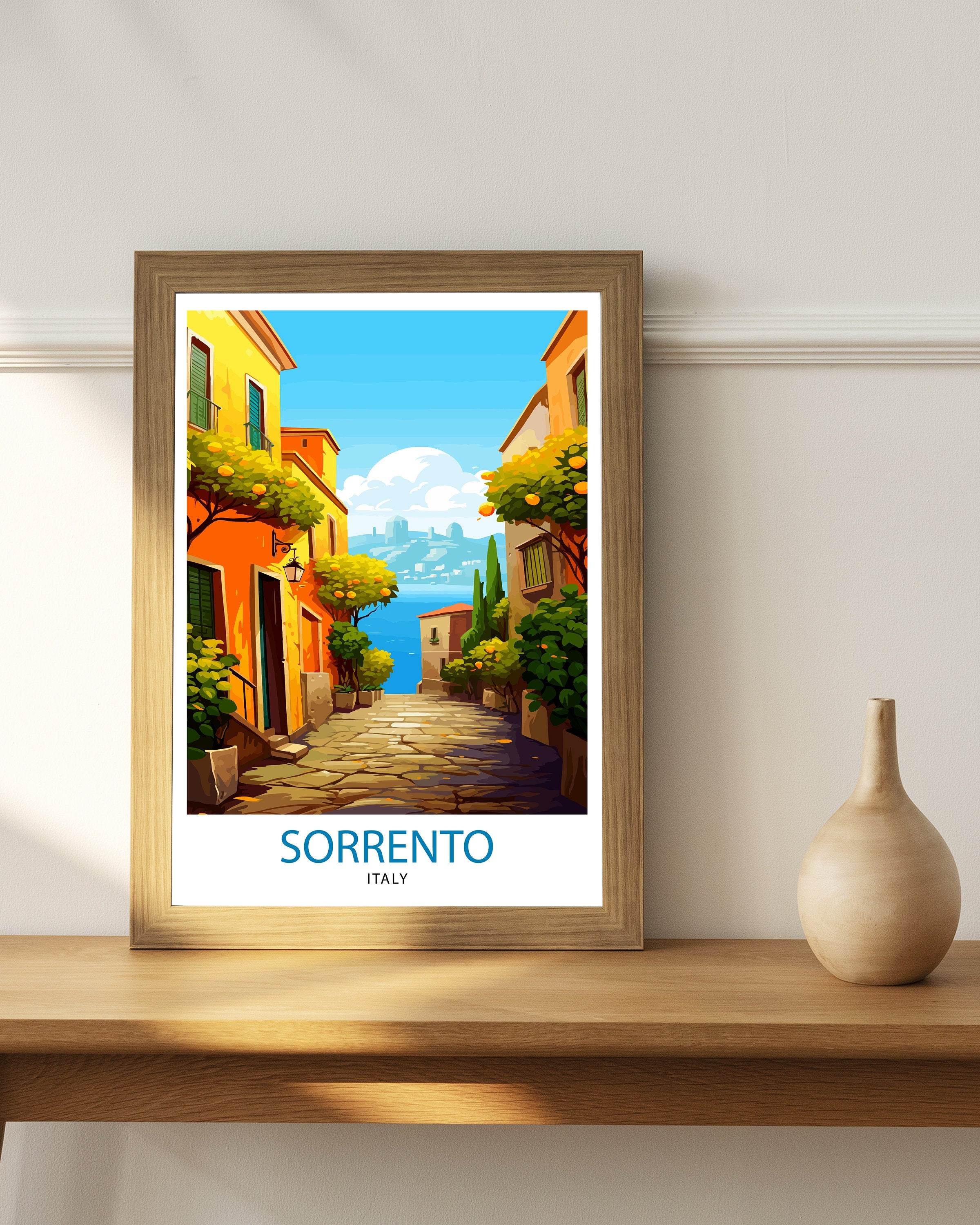 Sorrento Italy Travel Print Sorrento Wall Decor - Sorrento Poster Italy Travel Prints Sorrento Art Print Sorrento Italy Illustration