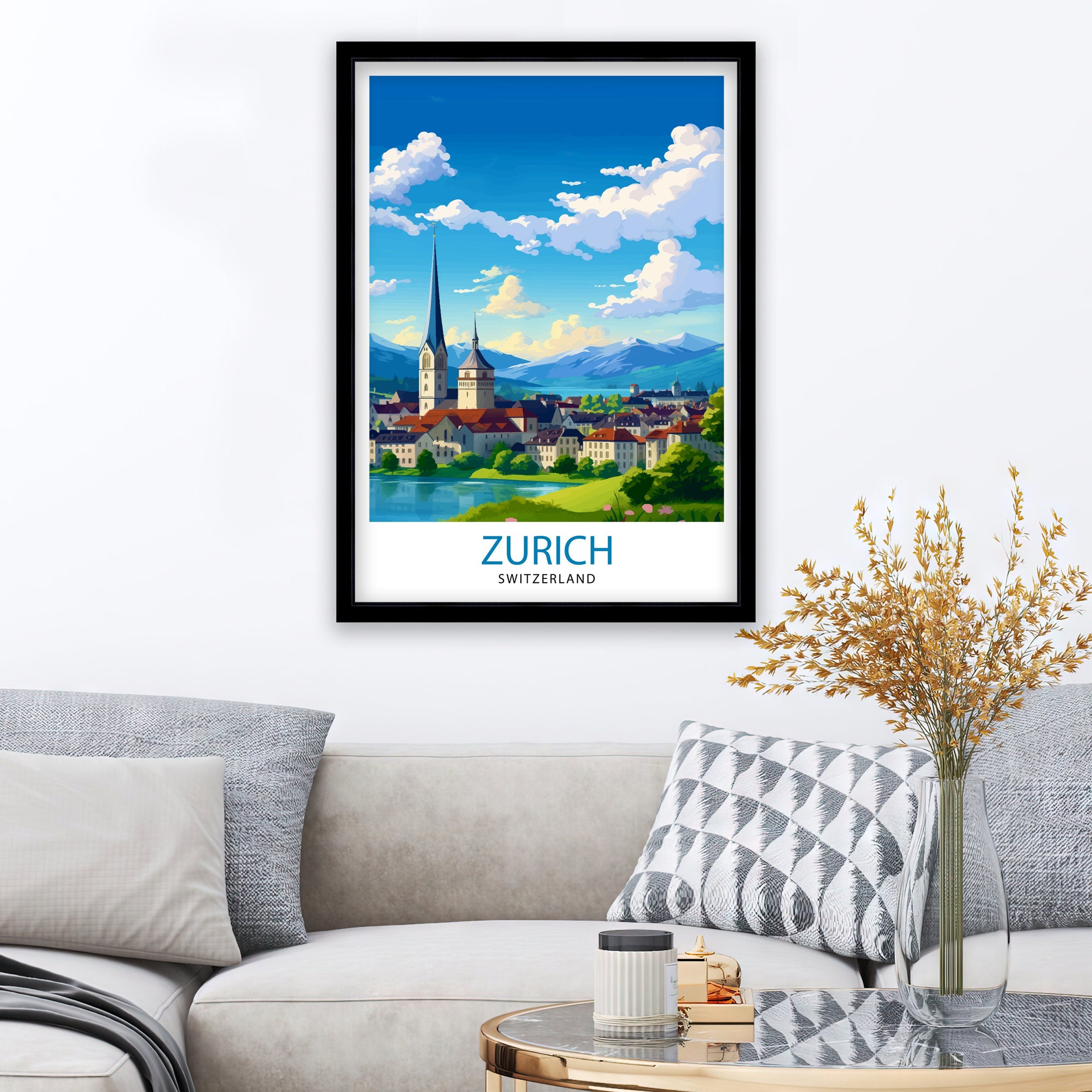 Zurich Switzerland Travel Poster Zurich
