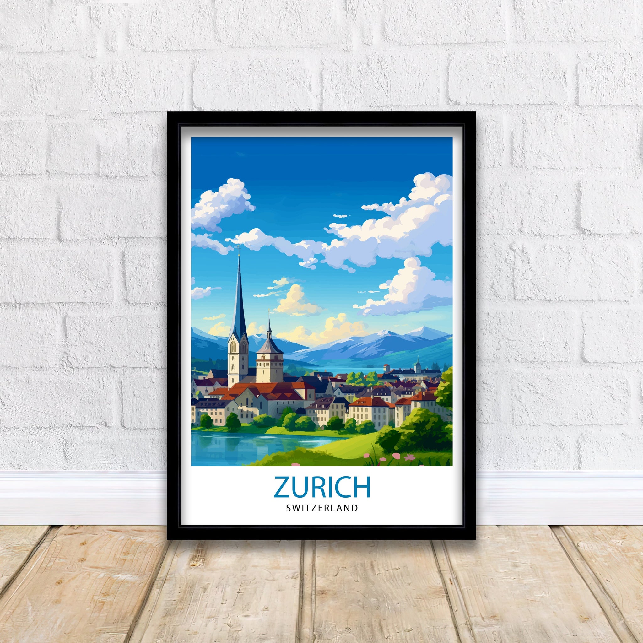 Zurich Switzerland Travel Poster Zurich