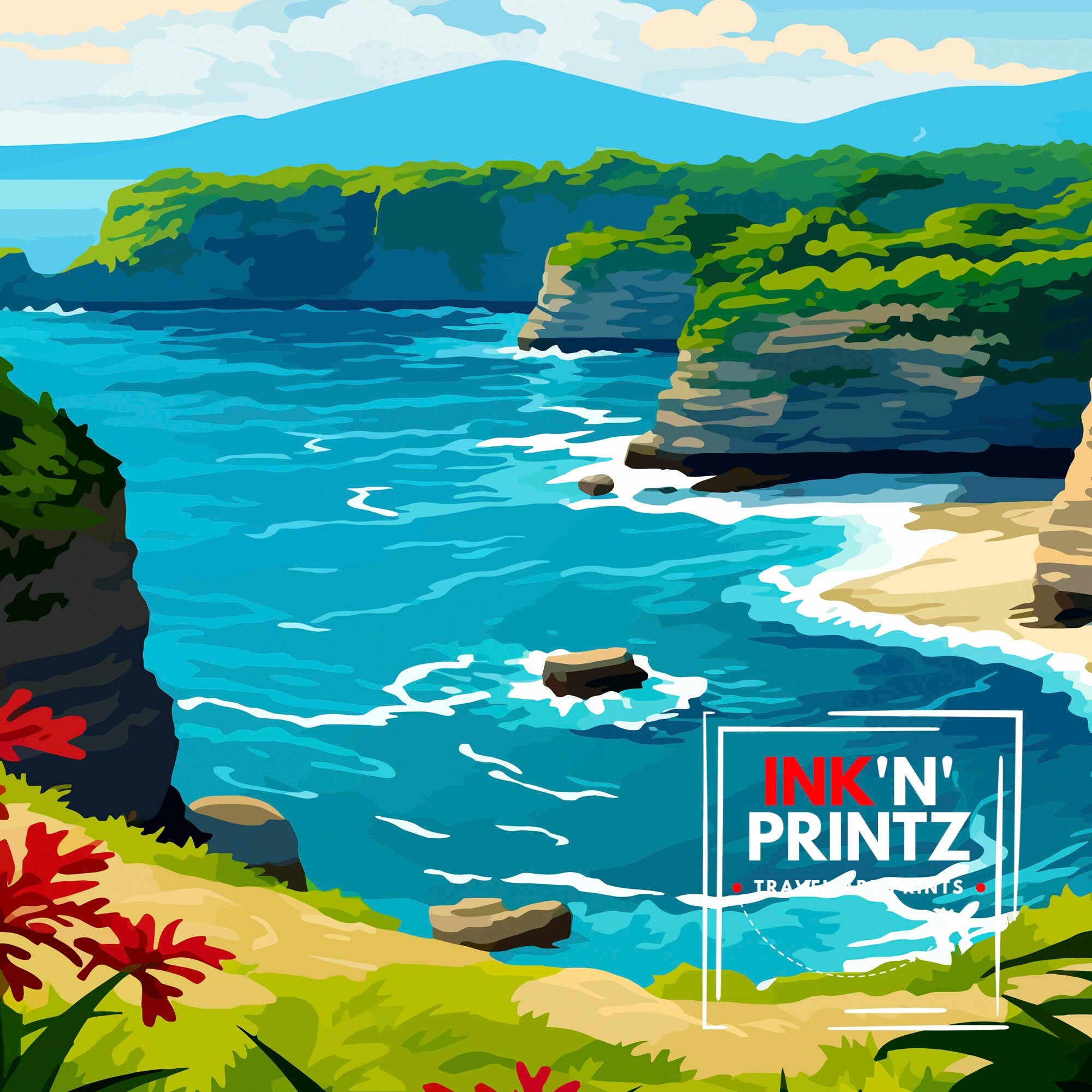 Nusa Penida Indonesia Travel Print Nusa Penida Wall Decor Nusa Penida Poster Indonesia Travel Prints Nusa Penida Art Print