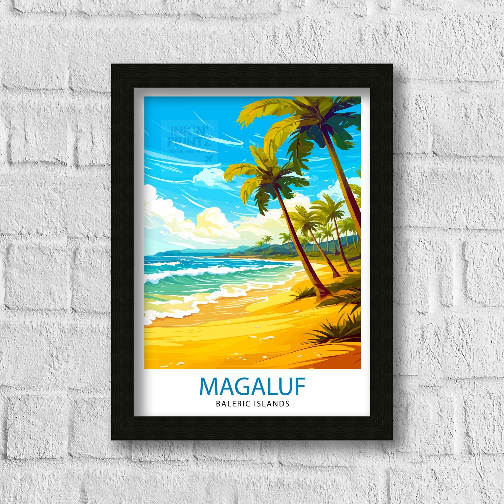 Magaluf Balearic Islands Travel Print Magaluf Wall Decor Magaluf Poster Balearic Islands Travel Prints Magaluf Art Print Magaluf