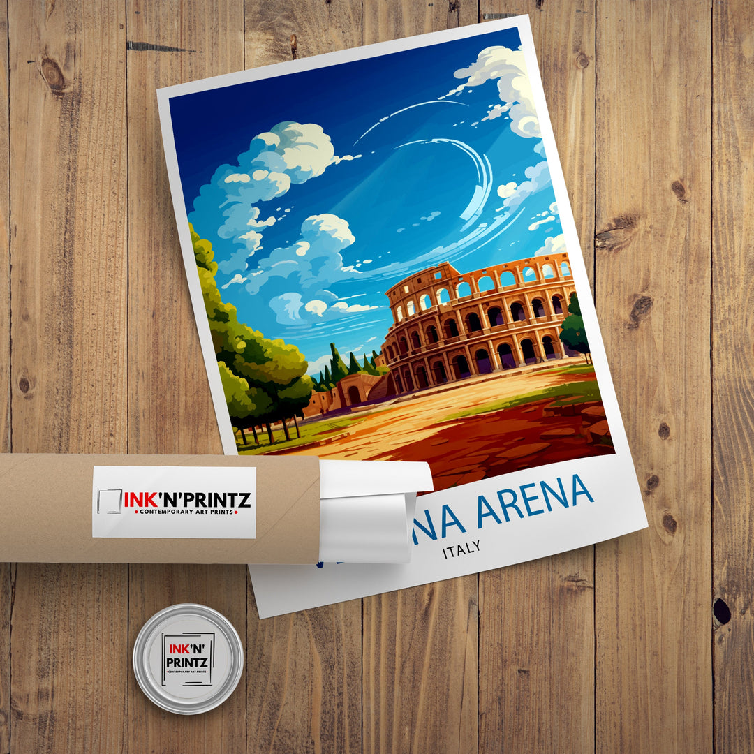 Verona's Arena Rome Travel Poster Verona