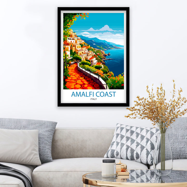 Amalfi Coast Italy Travel Poster Amalfi Coast