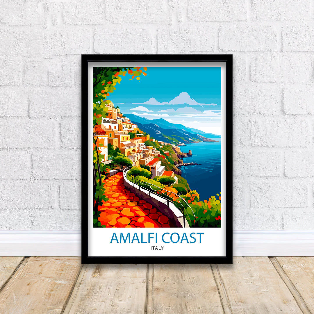 Amalfi Coast Italy Travel Poster Amalfi Coast