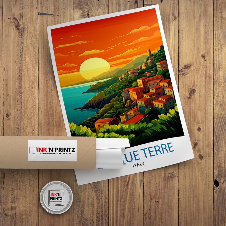 Cinque Terre Italy Travel Poster Cinque Terre