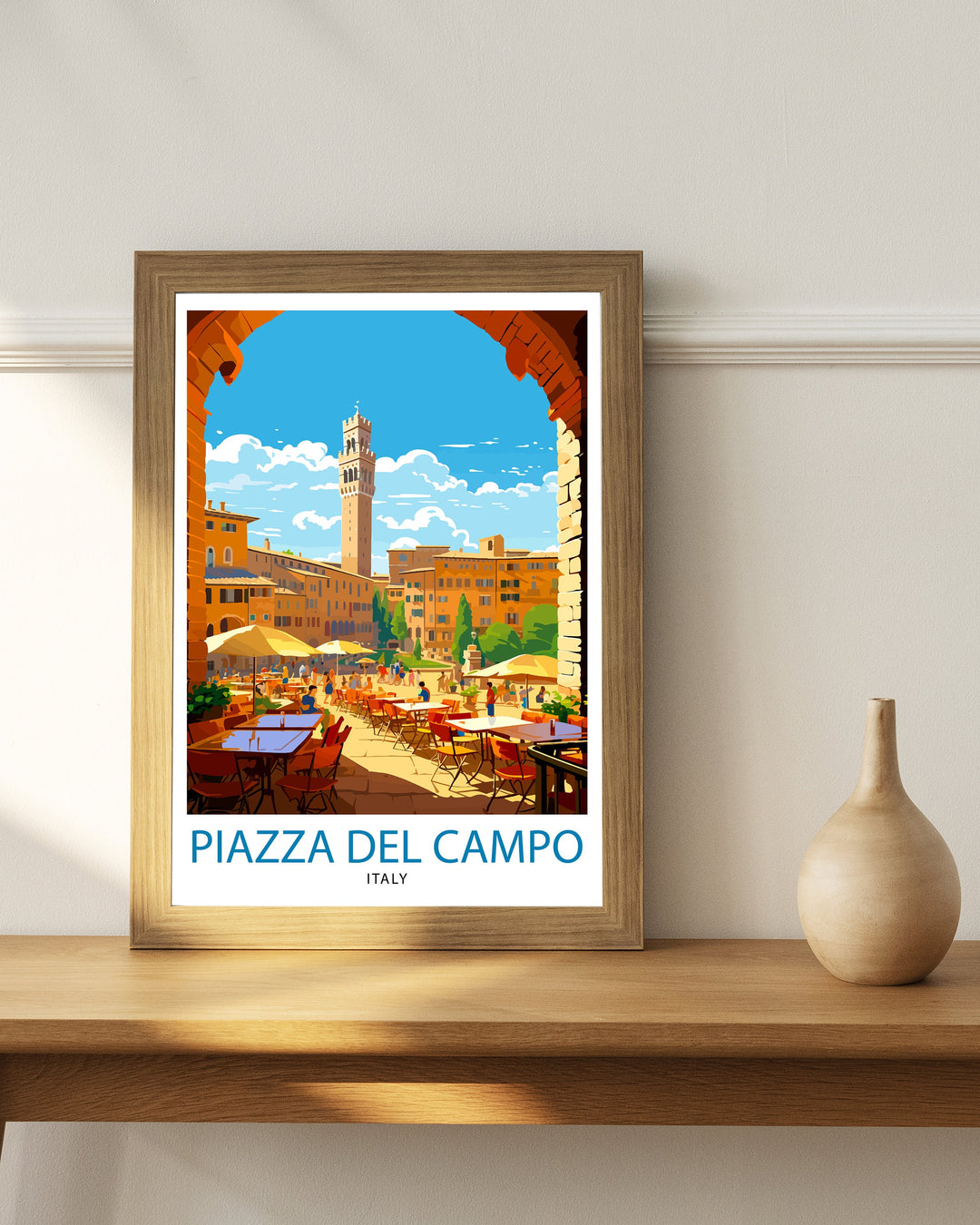 Piazza del Campo Italy Travel Poster Siena