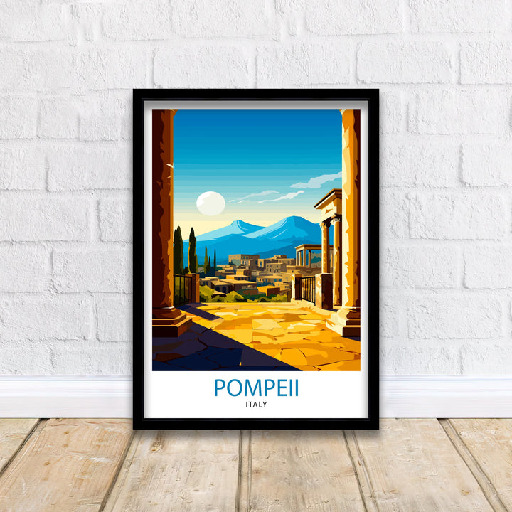 Pompeii Italy Travel Poster Pompeii