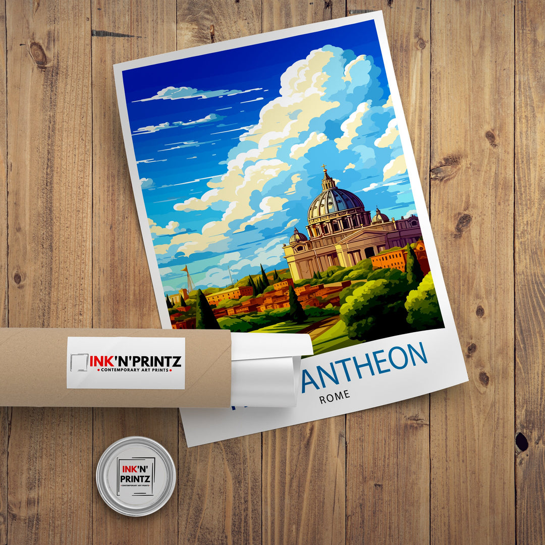 The Pantheon Rome Travel Poster Pantheon