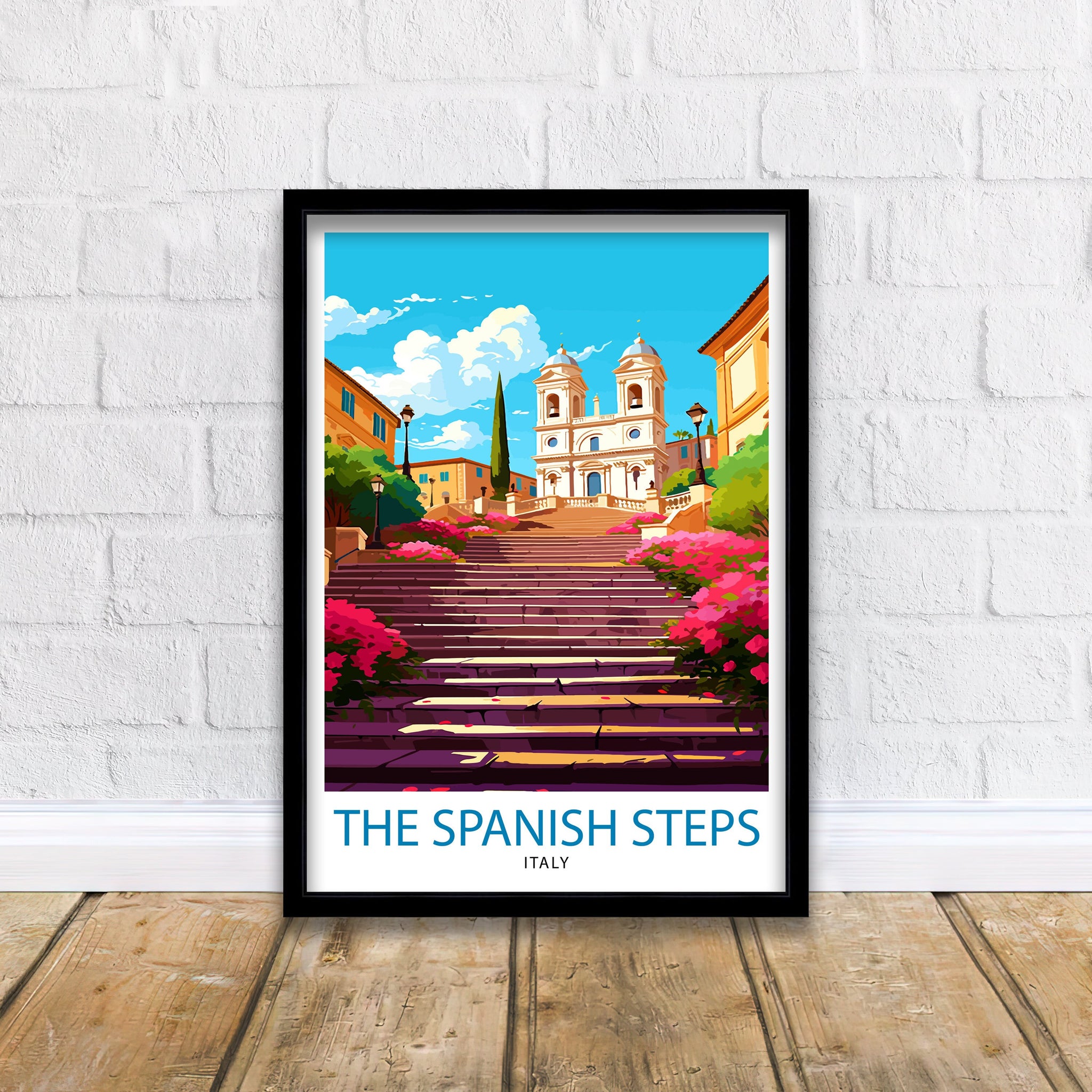 Spanish Steps Rome Italy Travel Print Rome Wall Decor Spanish Steps Poster Italy Travel Prints Rome Art Print Spanish Steps Illustration