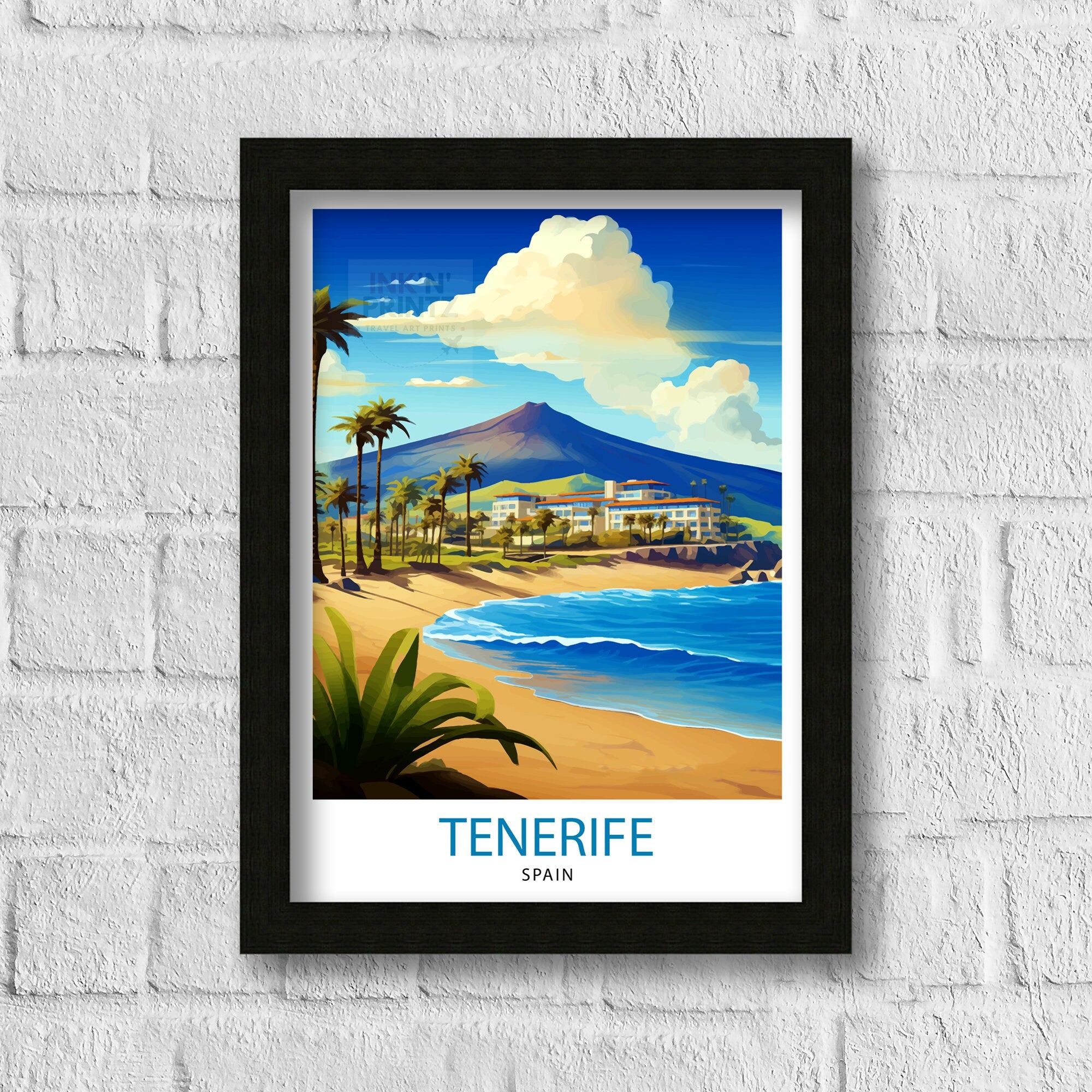 Tenerife Spain Travel Print Tenerife Wall Decor Tenerife Home Living Decor Tenerife Illustration Travel Poster Gift For Tenerife Spain Home
