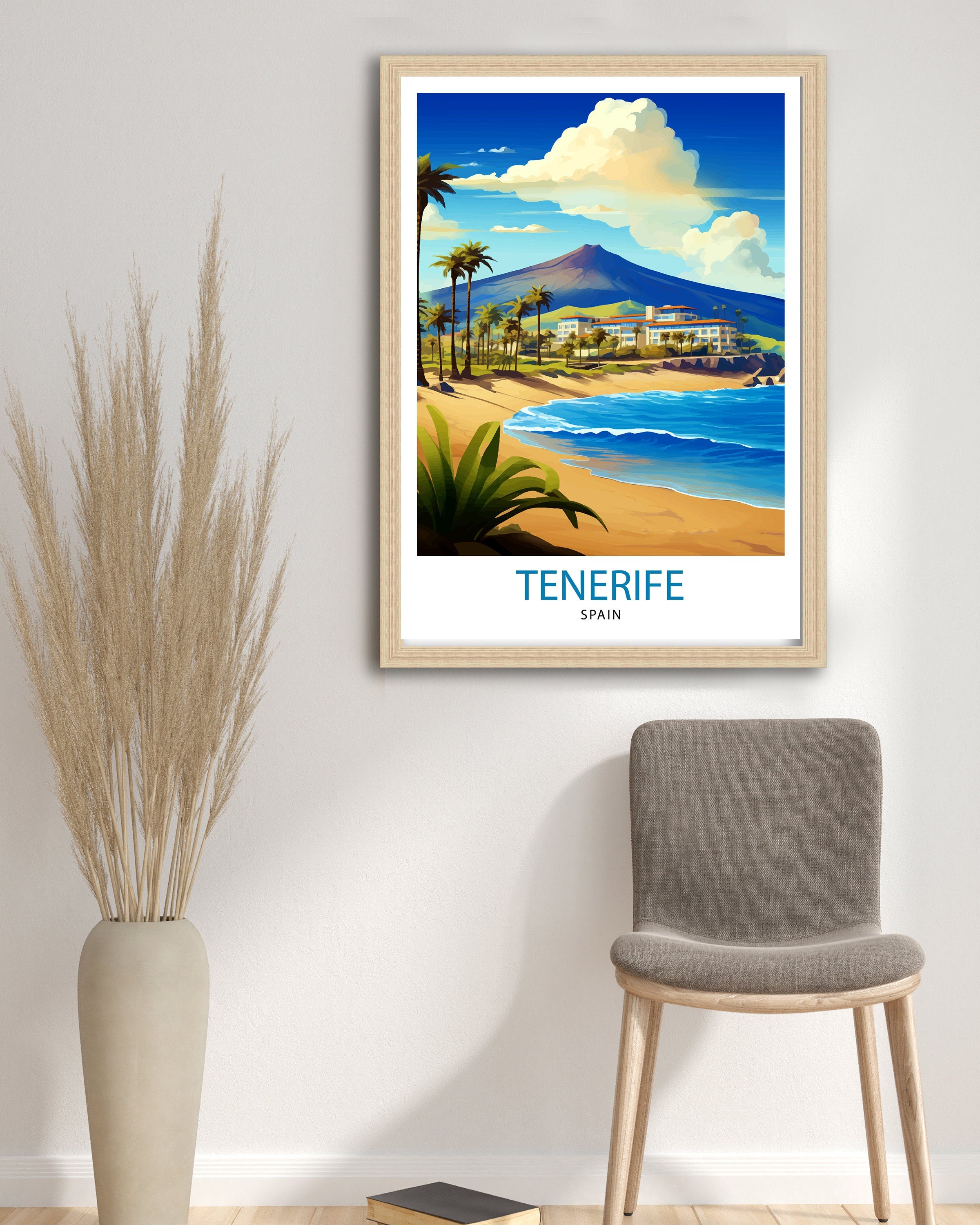 Tenerife Spain Travel Print Tenerife Wall Decor Tenerife Home Living Decor Tenerife Illustration Travel Poster Gift For Tenerife Spain Home