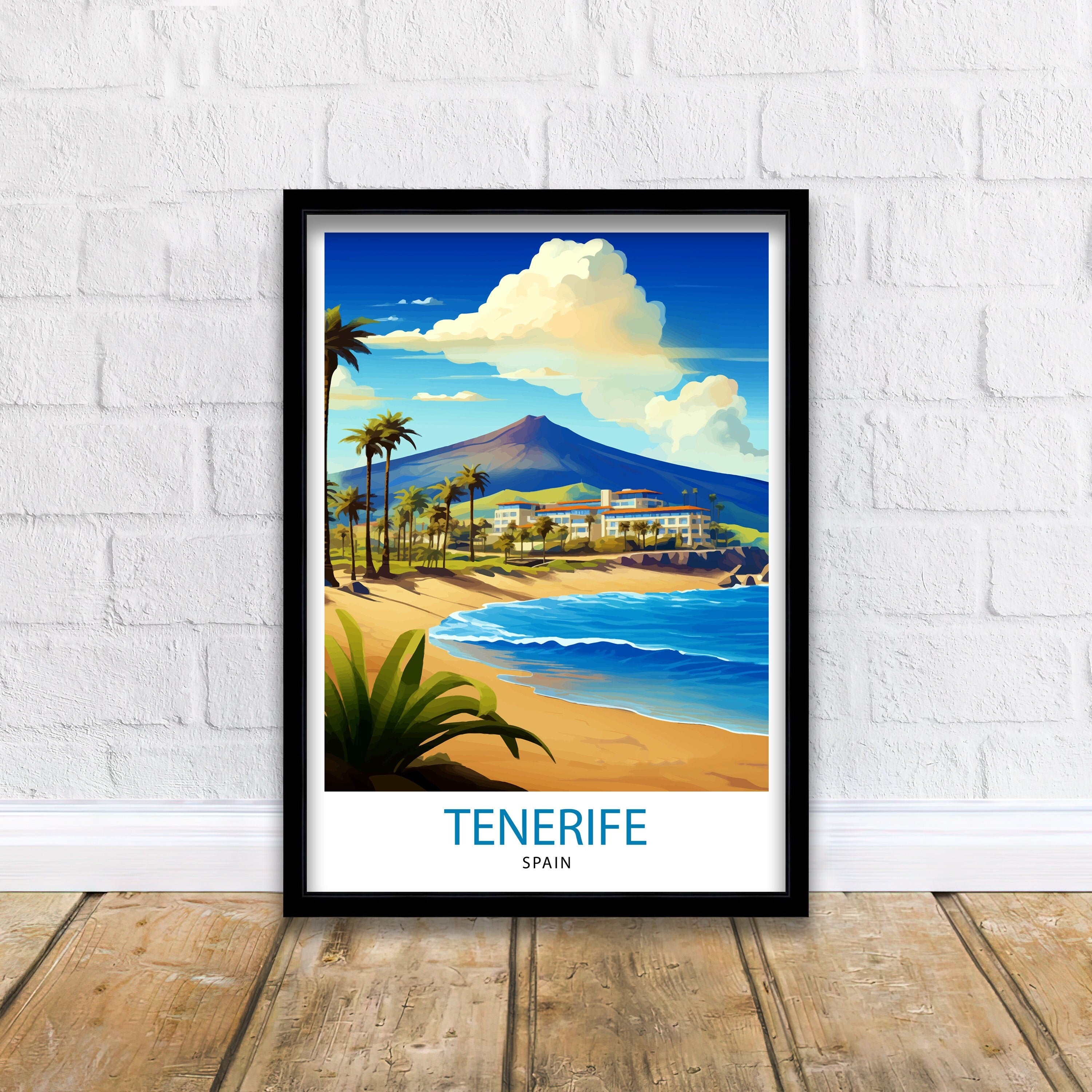 Tenerife Spain Travel Print Tenerife Wall Decor Tenerife Home Living Decor Tenerife Illustration Travel Poster Gift For Tenerife Spain Home