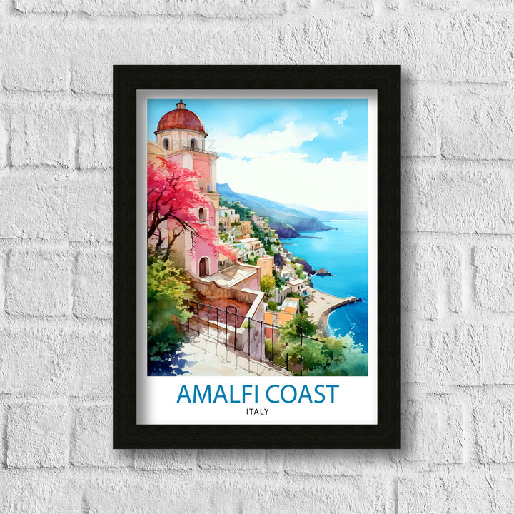 Amalfi Coast Italy Travel Poster Amalfi Coast