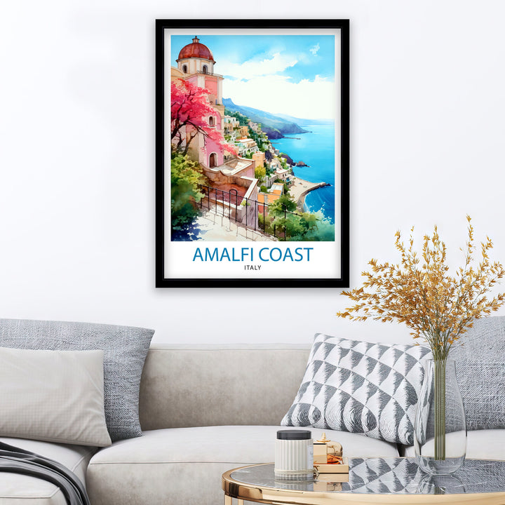 Amalfi Coast Italy Travel Poster Amalfi Coast