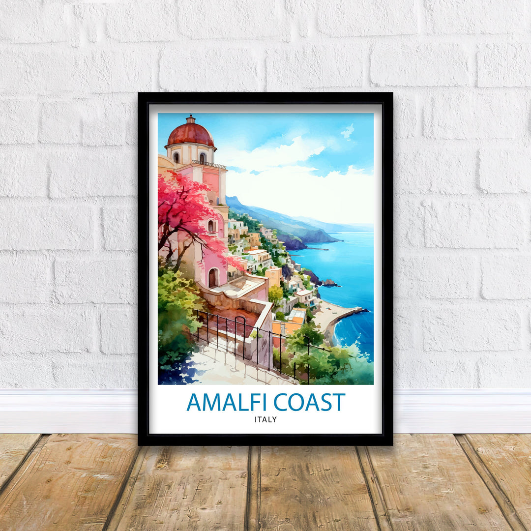 Amalfi Coast Italy Travel Poster Amalfi Coast