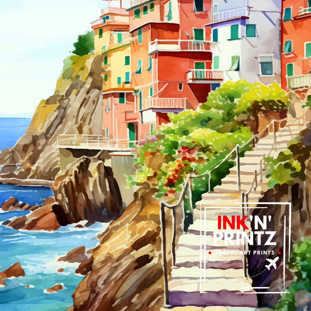 Cinque Terre Italy Travel Poster Cinque Terre