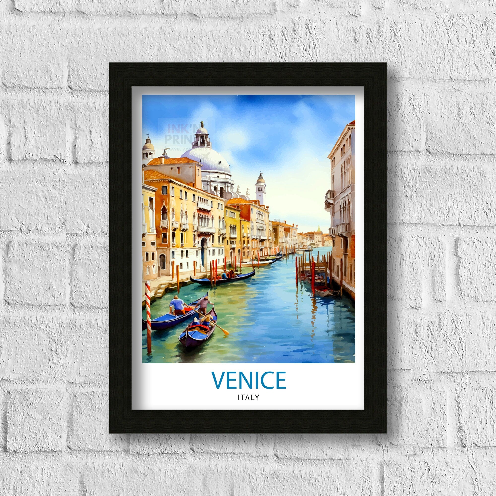 Venice Travel Print Venice Wall Decor Venice Home Living Decor Venice Italy City Print Capital City Venice Canal Poster Venice Illustration