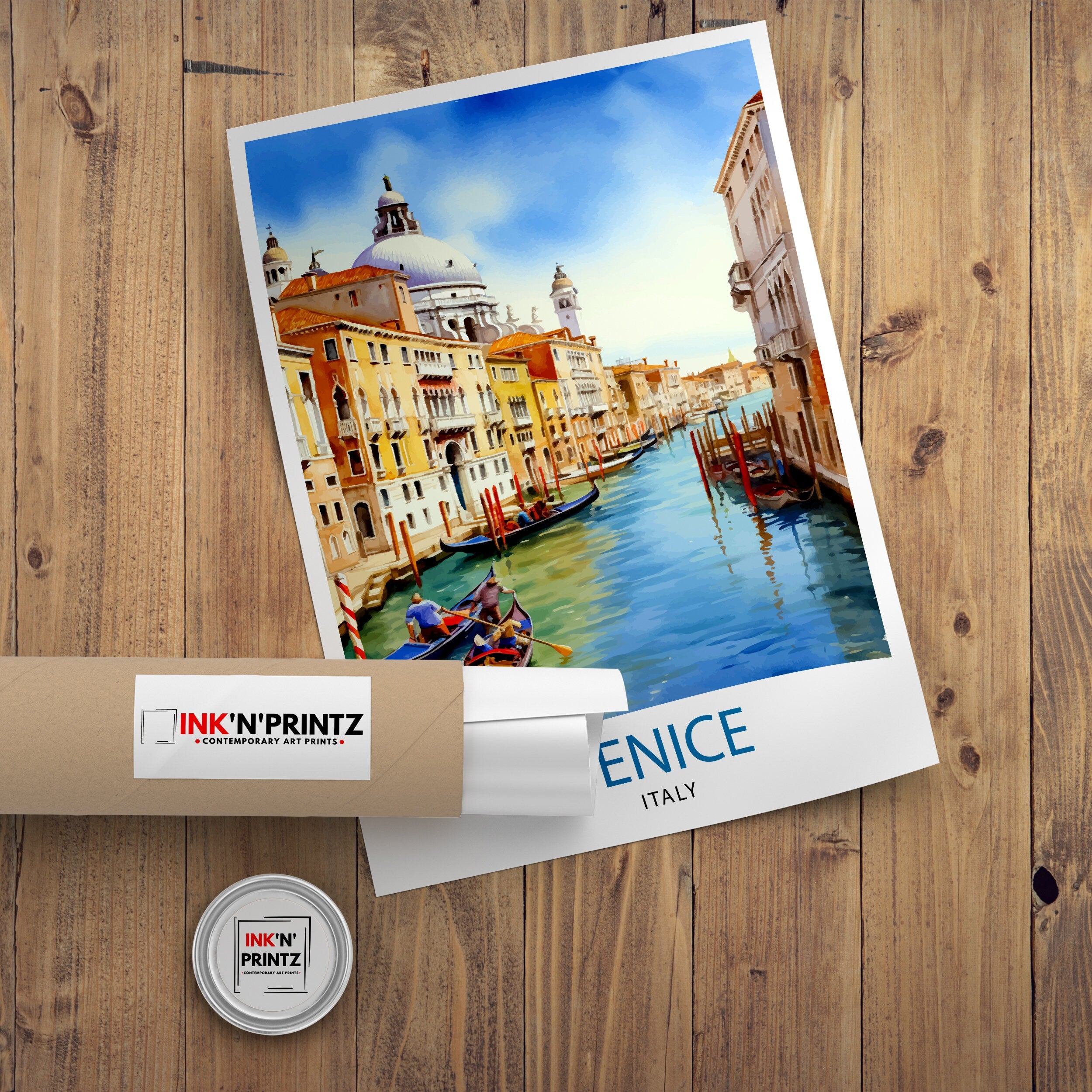 Venice Travel Print Venice Wall Decor Venice Home Living Decor Venice Italy City Print Capital City Venice Canal Poster Venice Illustration