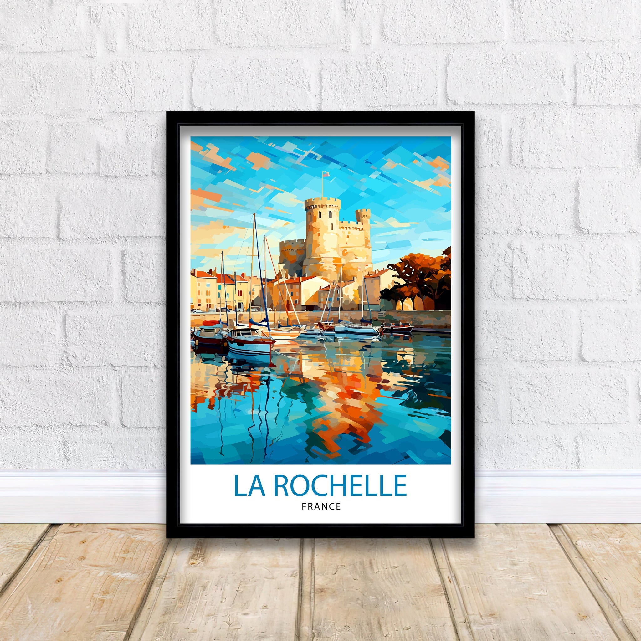 La Rochelle Travel Print La Rochelle Wall Decor France Illustration Travel Poster Gift for La Rochelle Home Decor