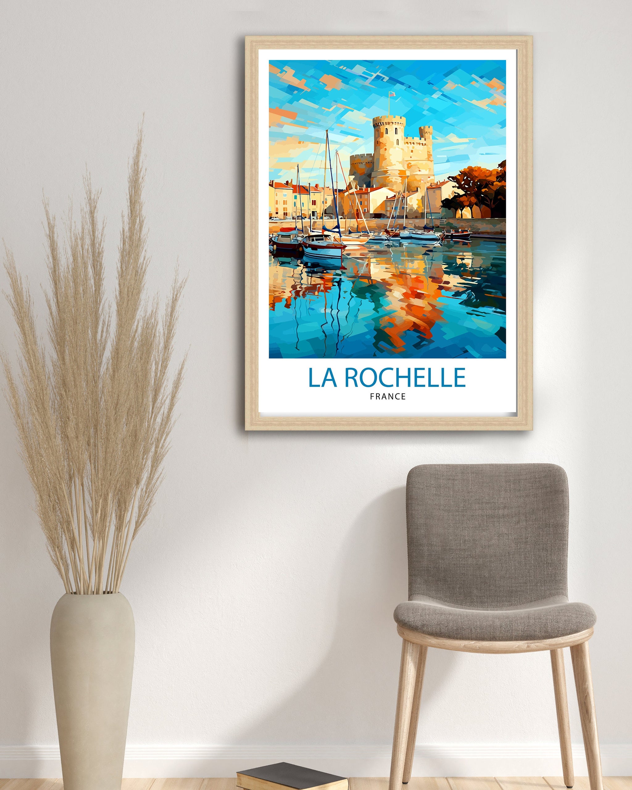 La Rochelle Travel Print La Rochelle Wall Decor France Illustration Travel Poster Gift for La Rochelle Home Decor