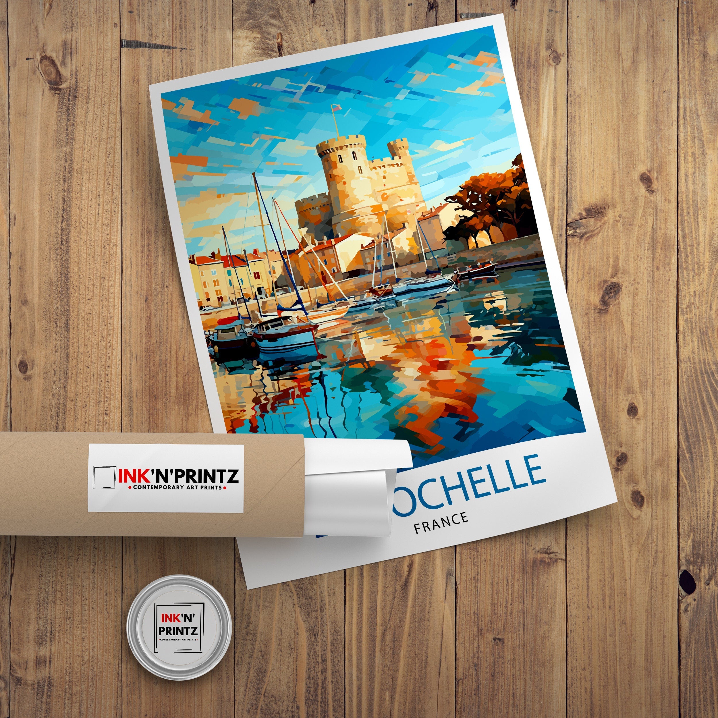 La Rochelle Travel Print La Rochelle Wall Decor France Illustration Travel Poster Gift for La Rochelle Home Decor