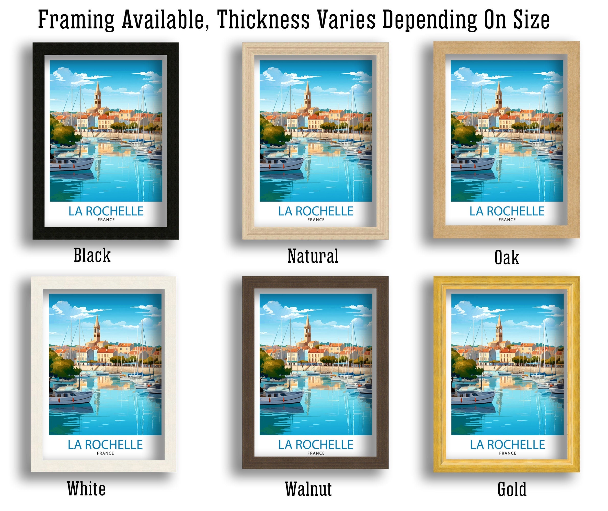La Rochelle Travel Print La Rochelle Wall Decor France Illustration Travel Poster Gift for La Rochelle Home Decor