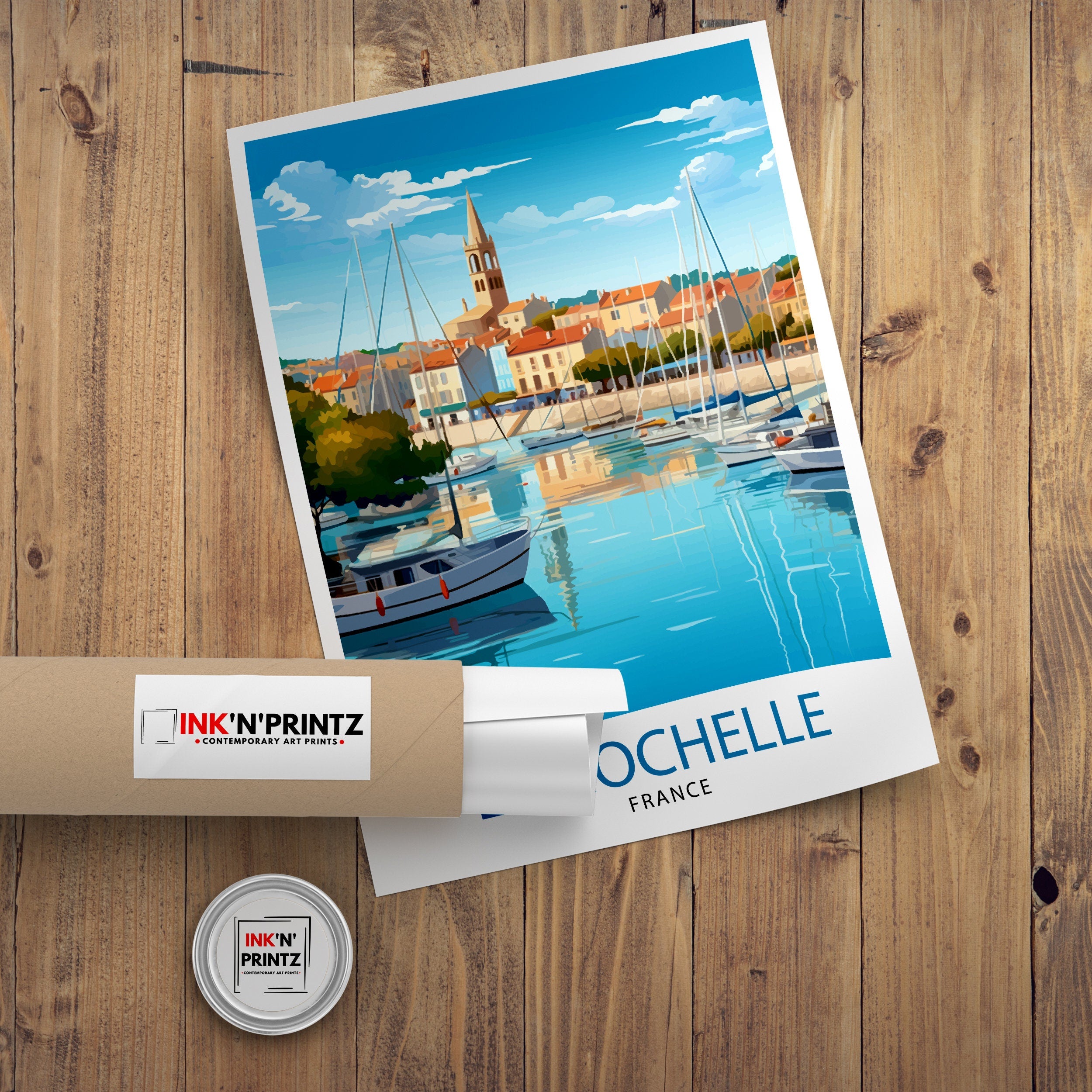 La Rochelle Travel Print La Rochelle Wall Decor France Illustration Travel Poster Gift for La Rochelle Home Decor