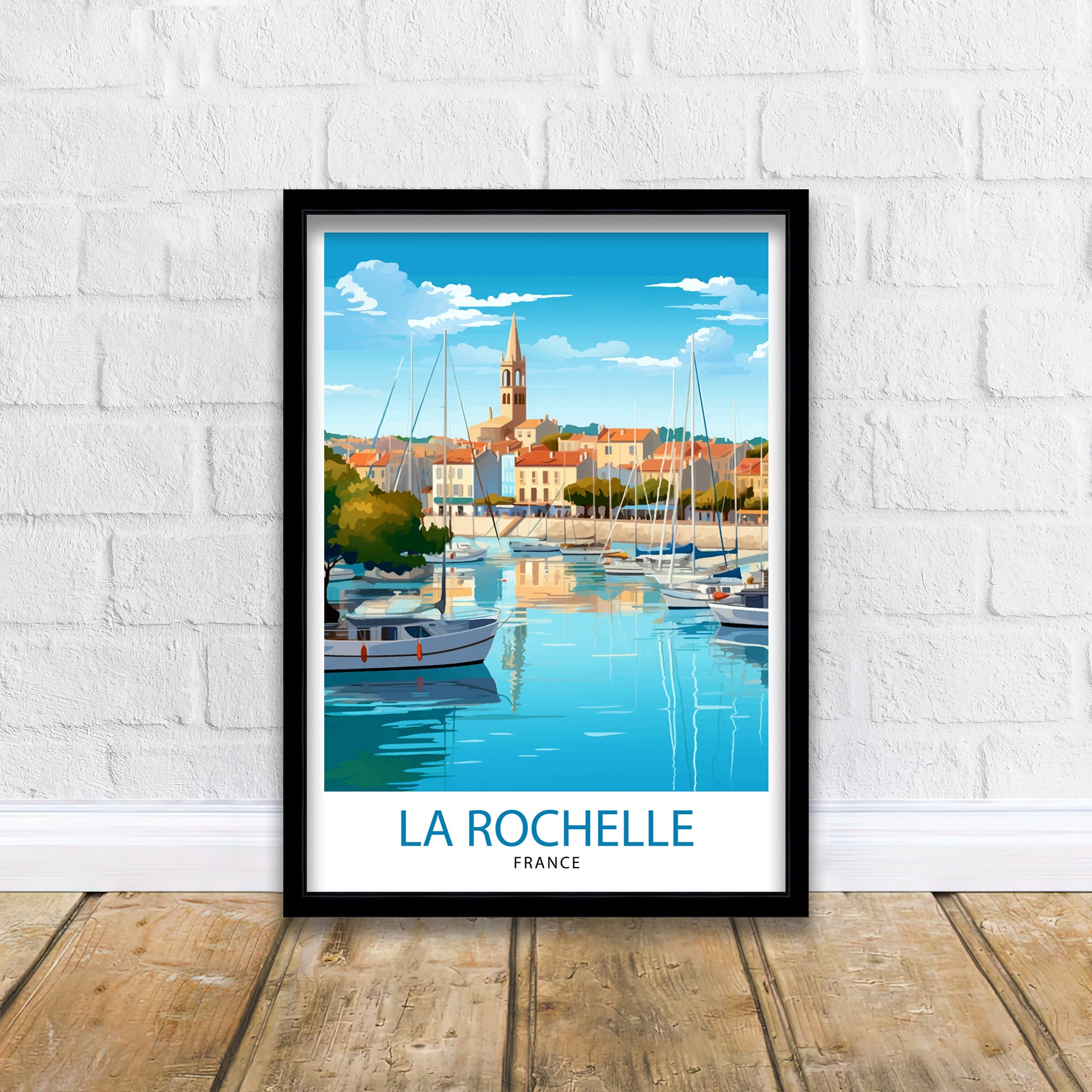 La Rochelle Travel Print La Rochelle Wall Decor France Illustration Travel Poster Gift for La Rochelle Home Decor