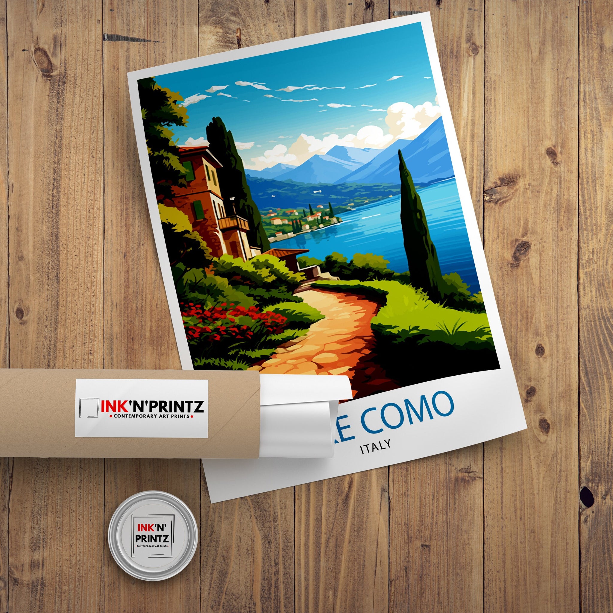 Lake Como Italy Travel Print Wall Decor Home Living Decor Italy Illustration Travel Poster Gift For Italy Home Decor