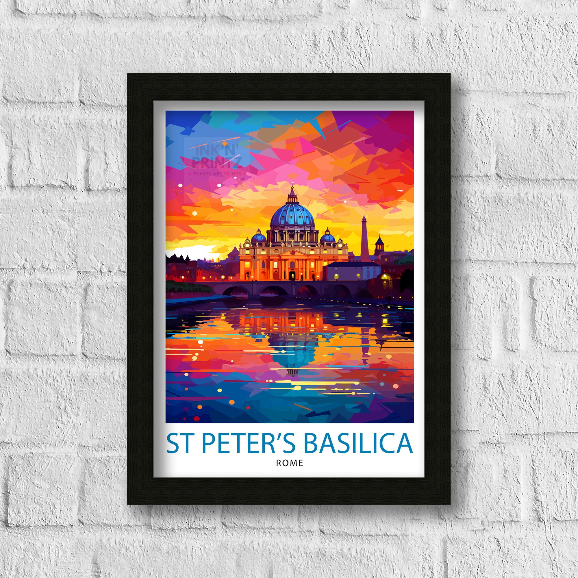 St. Peter's Basilica Travel Print Vatican City Wall Decor St. Peter's Poster Vatican Travel Prints St. Peter's Art Print Vatican