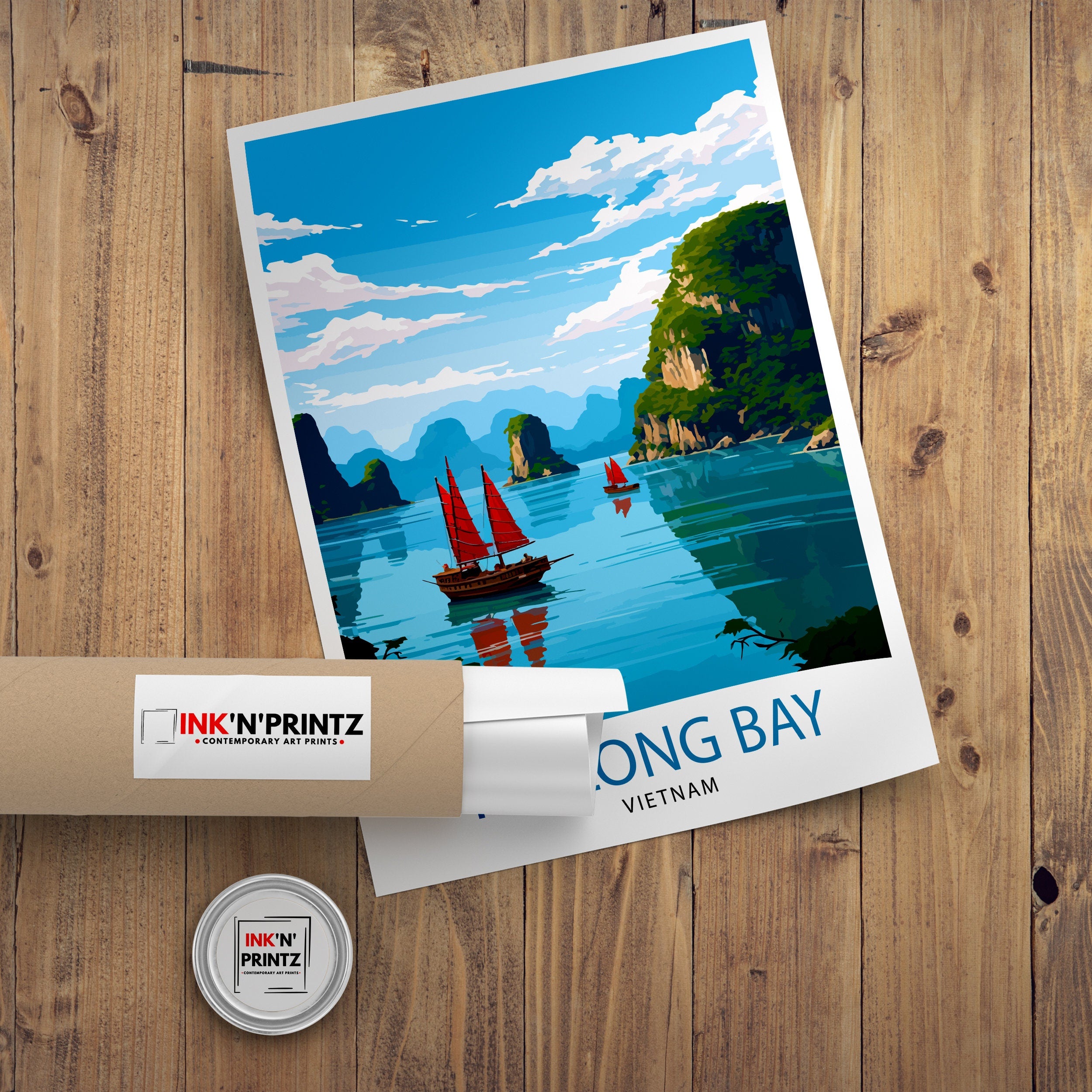 Ha Long Bay Vietnam Travel Print Ha Long Wall Decor Ha Long Poster Vietnam Travel Prints Ha Long Art Print Ha Long Illustration Ha Long Wall