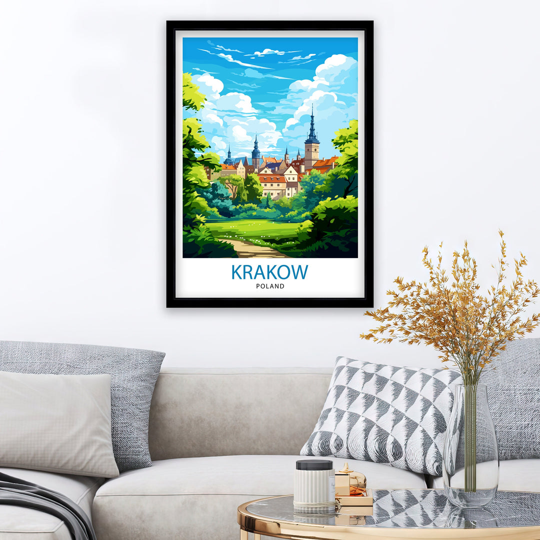 Krakow Poland Travel Print Krakow Wall Decor Krakow Poster Poland Travel Prints Krakow Art Print Krakow Illustration Krakow Wall Art