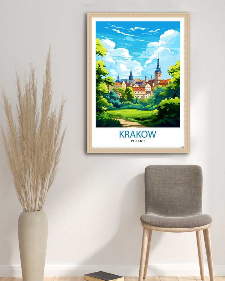 Krakow Poland Travel Print Krakow Wall Decor Krakow Poster Poland Travel Prints Krakow Art Print Krakow Illustration Krakow Wall Art