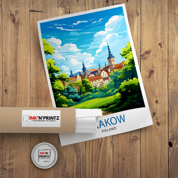 Krakow Poland Travel Print Krakow Wall Decor Krakow Poster Poland Travel Prints Krakow Art Print Krakow Illustration Krakow Wall Art