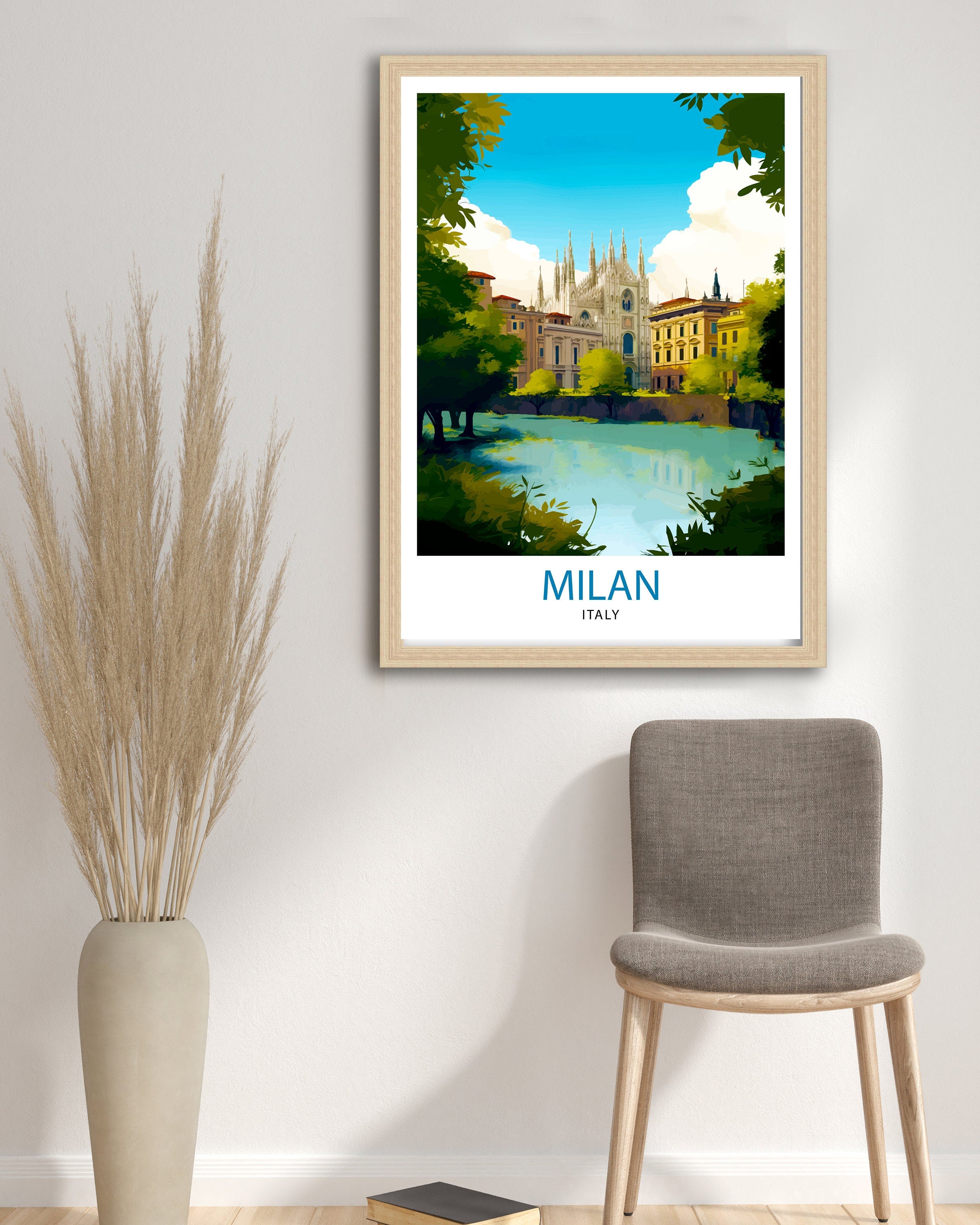 Milan Italy Travel Print Milan Wall Decor Milan Poster Italy Travel Prints Milan Art Print Milan Illustration Milan Wall Art Italy Print