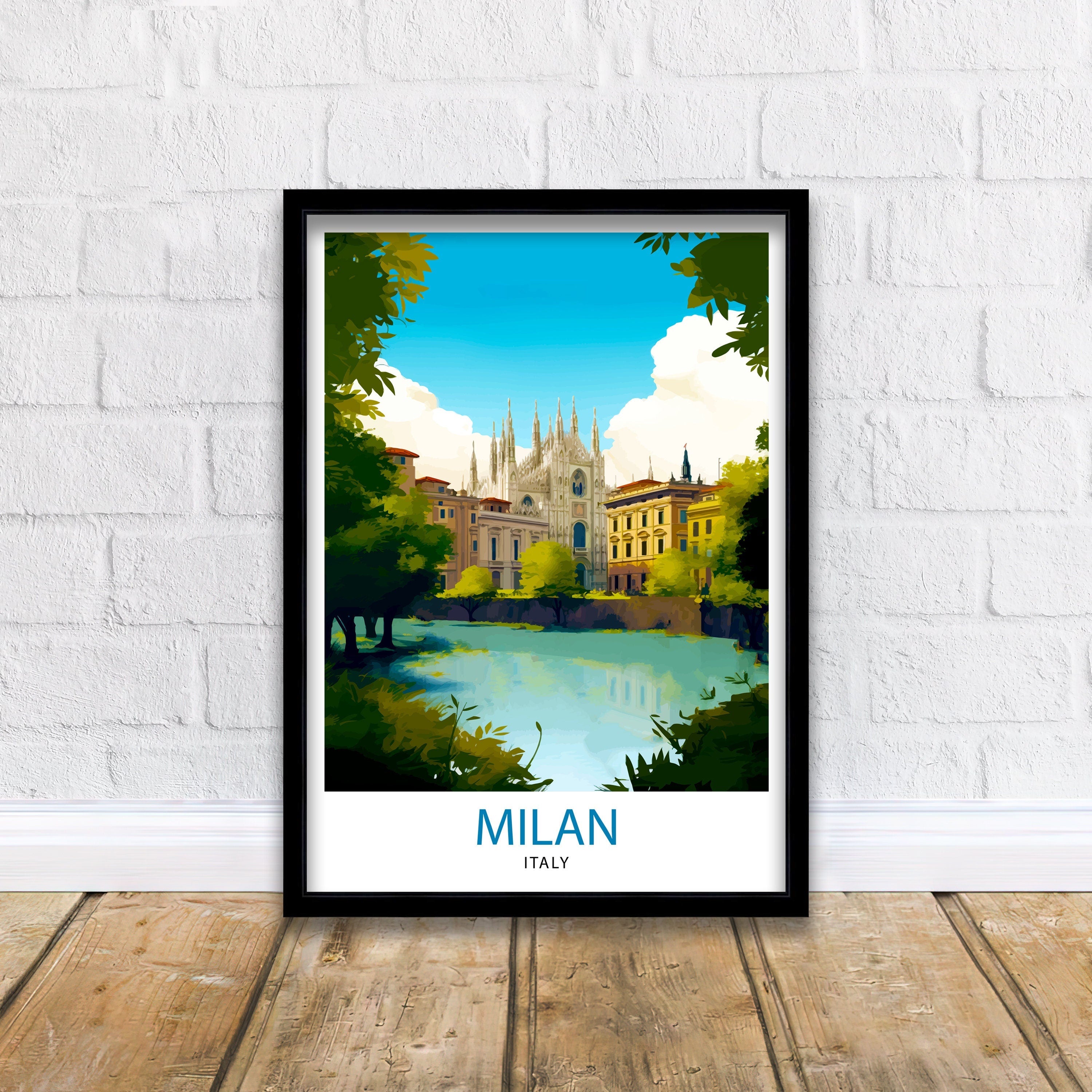 Milan Italy Travel Print Milan Wall Decor Milan Poster Italy Travel Prints Milan Art Print Milan Illustration Milan Wall Art Italy Print