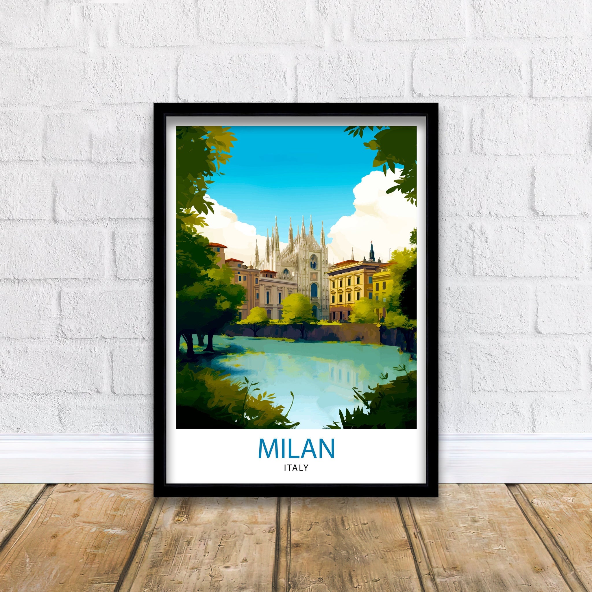 Milan Italy Travel Print Milan Wall Decor Milan Poster Italy Travel Prints Milan Art Print Milan Illustration Milan Wall Art Italy Print