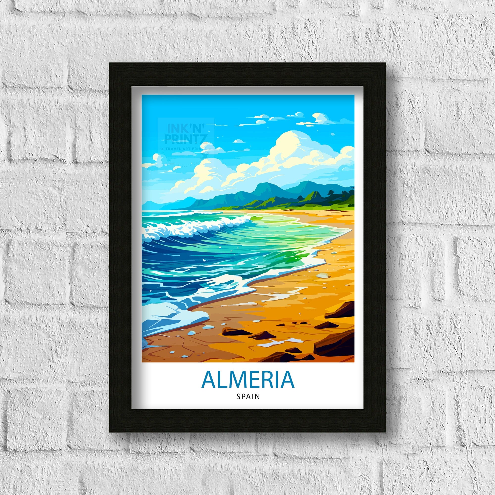 Almeria Spain Travel Print Almeria Wall Decor Almeria Poster Spain Travel Prints Almeria Art Print Almeria Illustration Almeria Wall Art